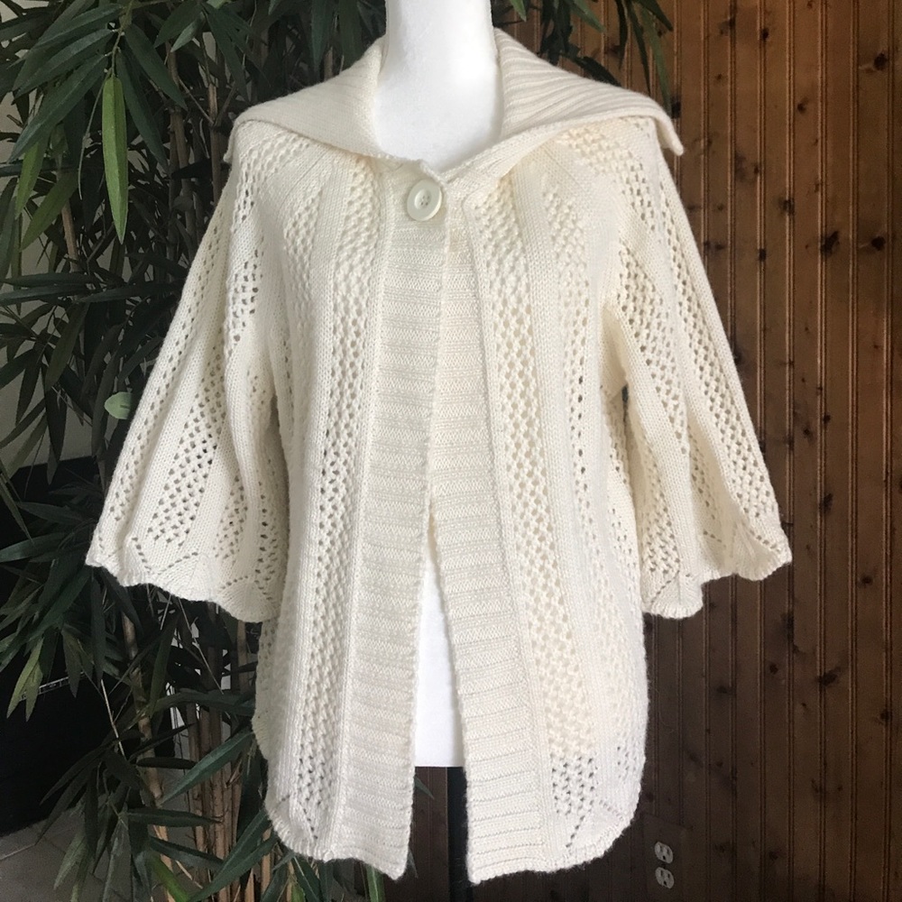 Margaret Frances Sweater XL Cream Knit